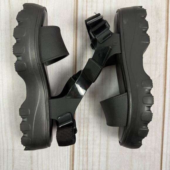 Mini Melissa Black Kick Off Platform Sandals 2Y - Picture 5 of 8